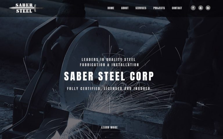 Steel sevices website design front