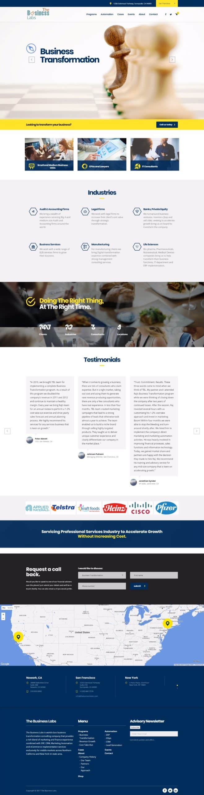 business transformation website design Miami