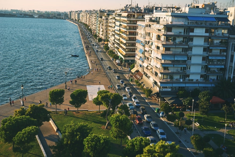 THESSALONIKI, GREECE SEPTEMBER 29, 2016: View from the white t
