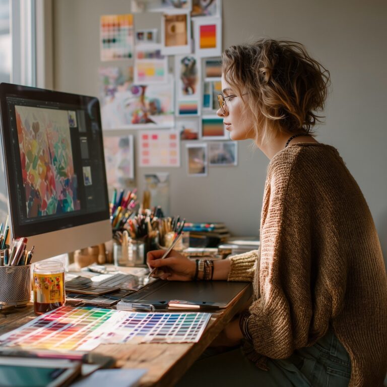 itacademystep realistic 20 years old graphic designer working i a327c50f e114 4fa1 a04c c87457c1168b (Custom) min