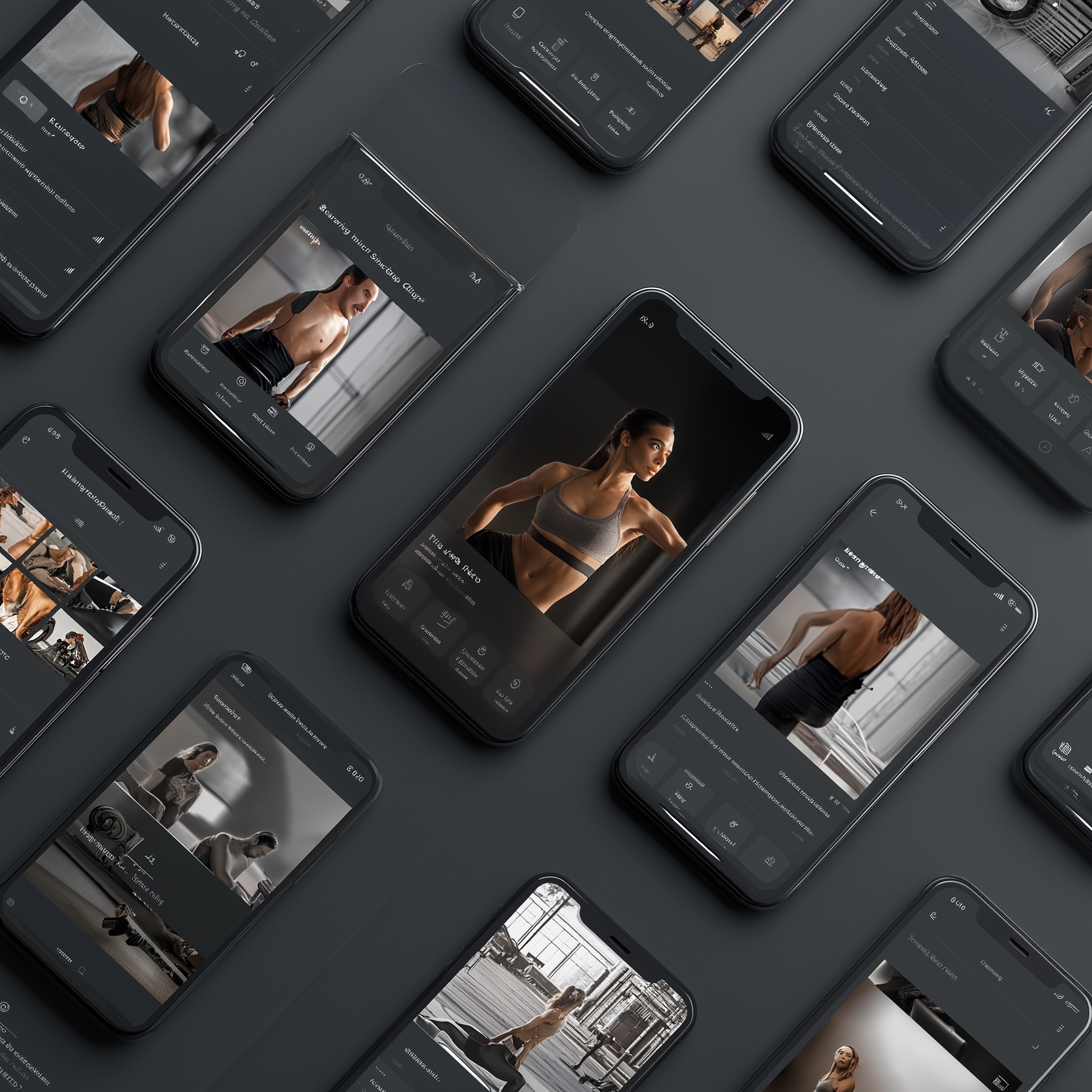 ehhleesahh create a black sleek modern image of a fitness app w 0ec6ba9c 3349 4799 b5b0 1307e65d6e8f