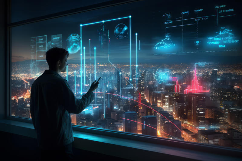 businessman working futuristic office 800x533